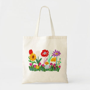 Colorful Wildflower Garden on Budget Tote Bag