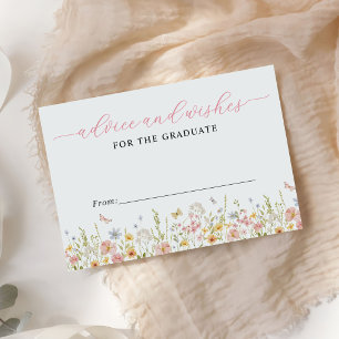 Colorful Wildflower Graduation Advice Wishes Enclosure Card