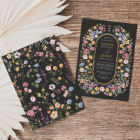 Colorful Wildflower Meadow Chalkboard Wedding