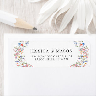 Colorful Wildflower Meadow Flower Return Address Label
