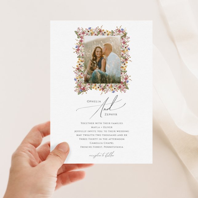 Colorful Wildflower | Meadow Photo Wedding Invitation (Creator Uploaded)