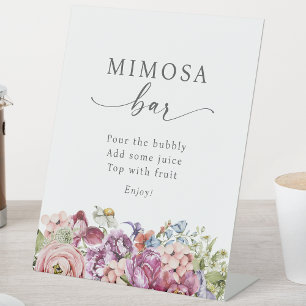 Colorful Wildflower Mimosa Bar Sign
