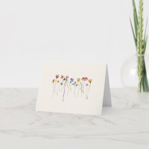 Colorful Wildflower Thank you Note Card