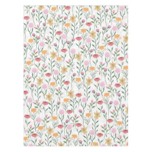 Colorful Wildflower Watercolor Design Tablecloth