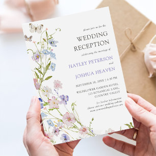 Colorful Wildflower Wedding Rustic Floral Invitation