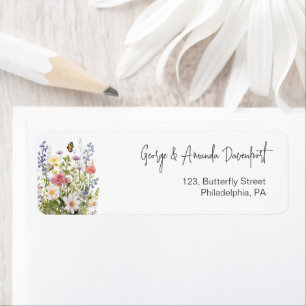 Colorful Wildflowers Return address label
