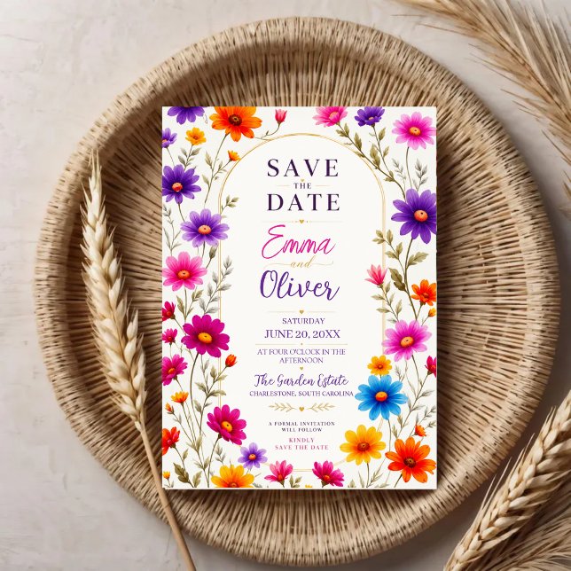 Colorful Wildflowers Wedding Invitation (Creator Uploaded)