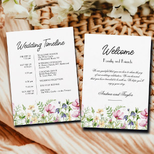 Colorful Wildflowers Wedding Welcome Bag Letter Invitation
