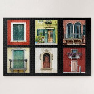 Colorful Windows Italy Jigsaw Puzzle
