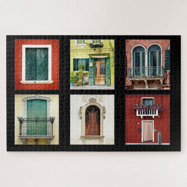 Colorful Windows Italy Jigsaw Puzzle (Horizontal)