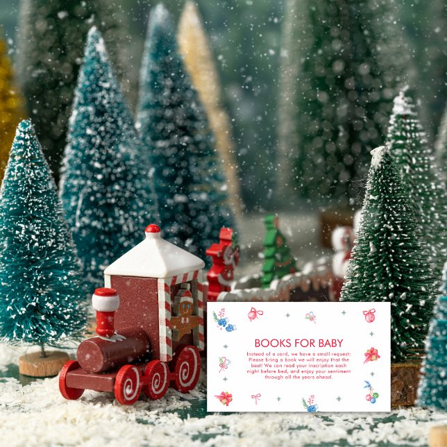 Colorful Winter Books For Baby Shower  Enclosure Card (Colorful Winter Books For Baby Shower Enclosure Card)