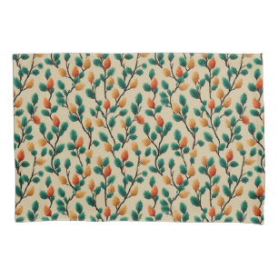 Colorful Winter Pinecone Branches Pillowcase