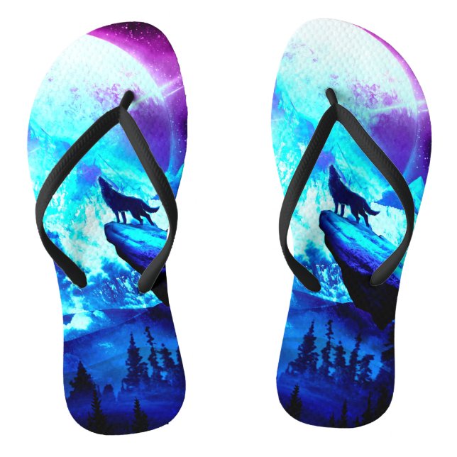 Colorful wolf howling thongs (Footbed)