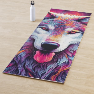 Colorful Wolf Yoga Mat