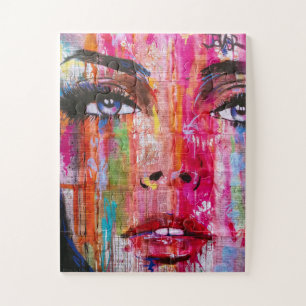 Colorful Woman's Face Graffiti Art Jigsaw Puzzle