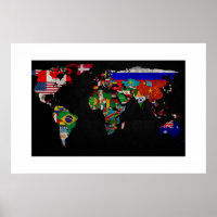 COLORFUL WORLD MAP WITH FLAGS