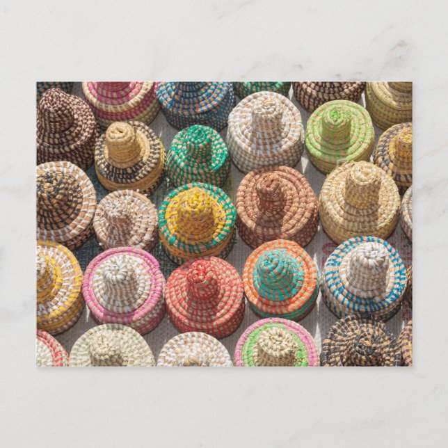 Colorful Woven Hats Postcard (Front)