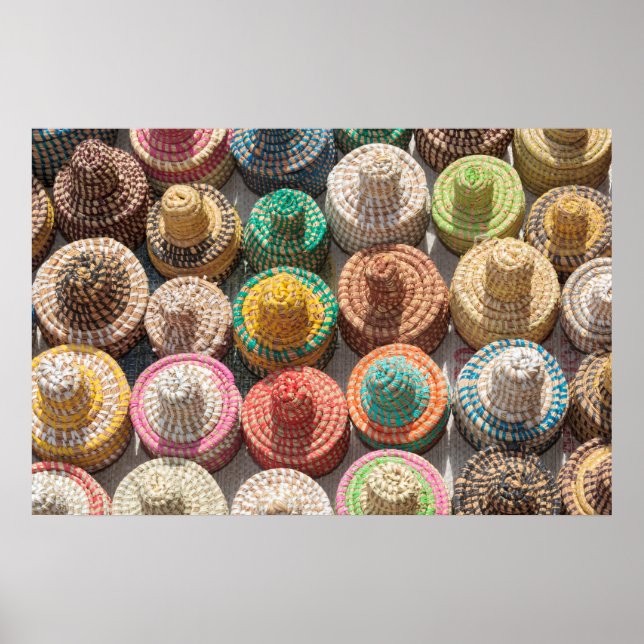 Colorful Woven Hats Poster (Front)