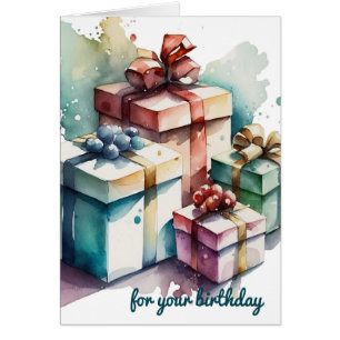 Colorful Wrapped Presents Birthday Card