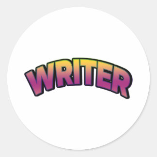 Colorful Writer Classic Round Sticker