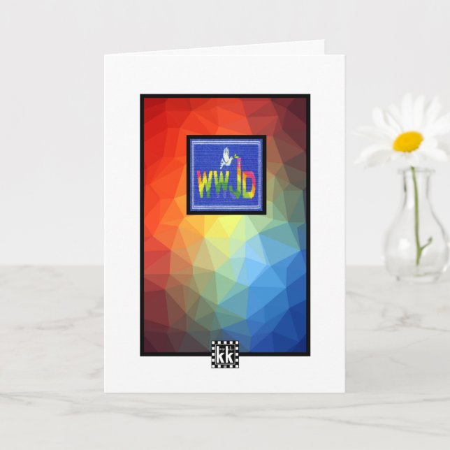 Colorful WWJD Greeting Card (Small Plant)