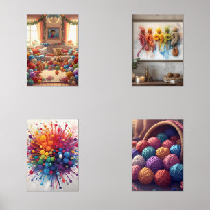 Colorful Yarn Wall Art – Vibrant Crochet & Knittin