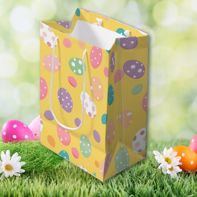 Colorful yellow Easter Egg Party  Medium Gift Bag (Colorful yellow Easter Egg Party Medium Gift Bag)