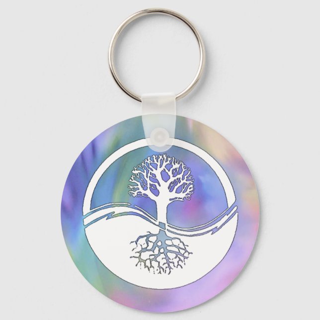 Colorful yin and yang design key ring (Front)