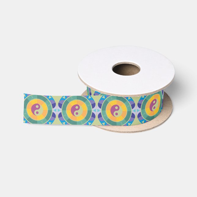 Colorful Yin Yang Pattern Satin Ribbon (Spool)