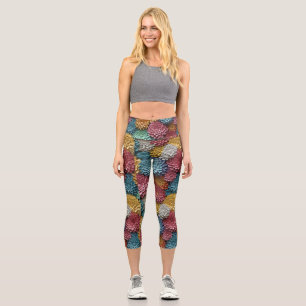 COLORFUL YOGA Floral Capri Leggings
