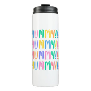 Colorful Yummy! word set design element Thermal Tumbler