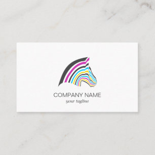 Colorful Zebra Beautiful Modern Cute Business Card