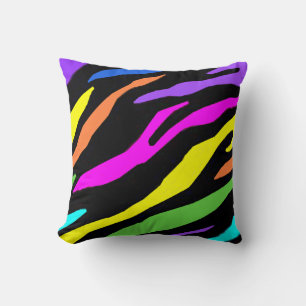 Colorful Zebra Pattern Pillow
