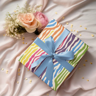 Colorful Zebra Pattern Wrapping Paper