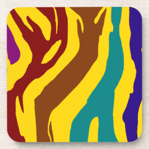 Colorful zebra stripes coaster