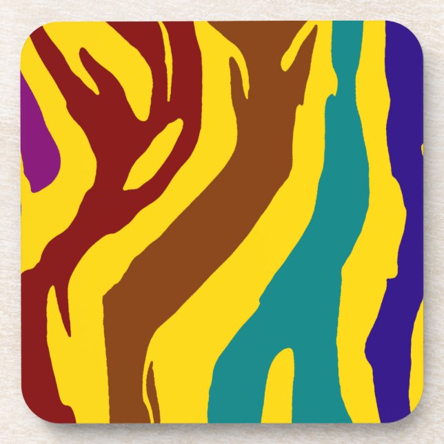Colorful zebra stripes coaster (Front)
