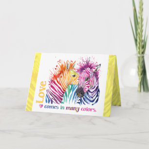 Colorful Zebras Greeting Card