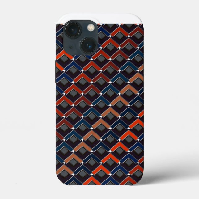 Colorful zigzag Karo-steps Case-Mate iPhone Case (Back)