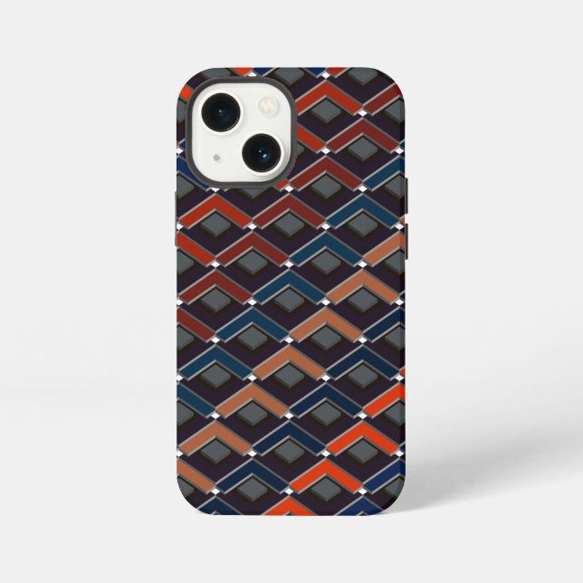 Colorful zigzag Karo-steps iPhone Case (Back)