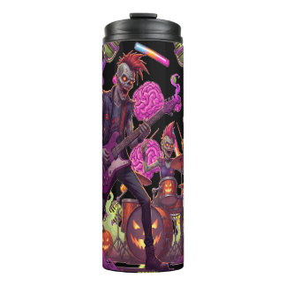 Colorful Zombie Party Chaos For Halloween Thermal Tumbler