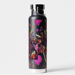 Colorful Zombie Party Chaos For Halloween Water Bottle