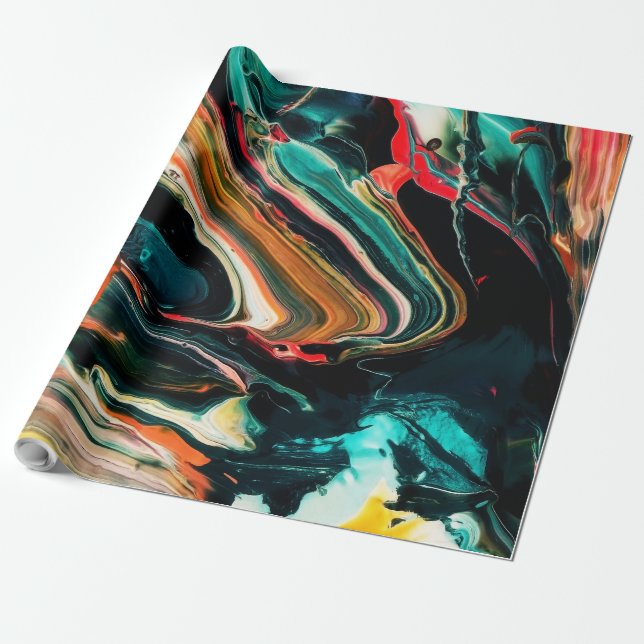 ColorfulFunky Abstract Background Wrapping Paper (Unrolled)
