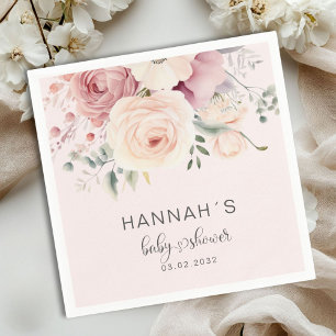 Colorfull Flowers, Baby Shower Napkin