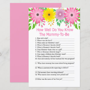 Colorfull flowers How well do you know baby shower