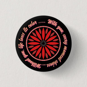 COLORFULL MODERN FLOWER GIFT DAUGHTER SISTER MOM 3 CM ROUND BADGE