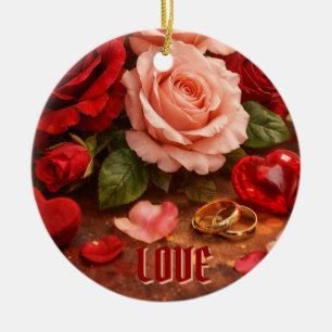 COLORFULL MODERN FLOWER GIFT DAUGHTER SISTER MOM CERAMIC ORNAMENT