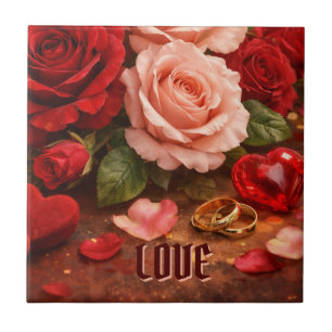COLORFULL MODERN FLOWER GIFT DAUGHTER SISTER MOM CERAMIC TILE
