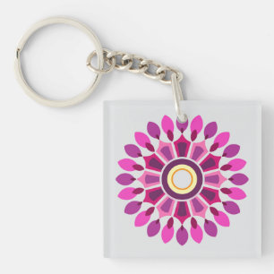 COLORFULL MODERN FLOWER GIFT DAUGHTER SISTER MOM KEY RING