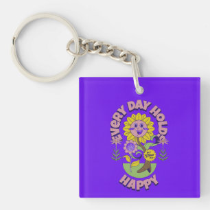 COLORFULL MODERN FLOWER GIFT DAUGHTER SISTER MOM KEY RING