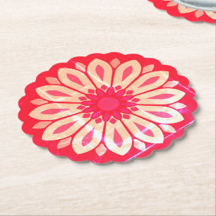 COLORFULL MODERN FLOWER GIFT DAUGHTER SISTER MOM PAPER COASTER
